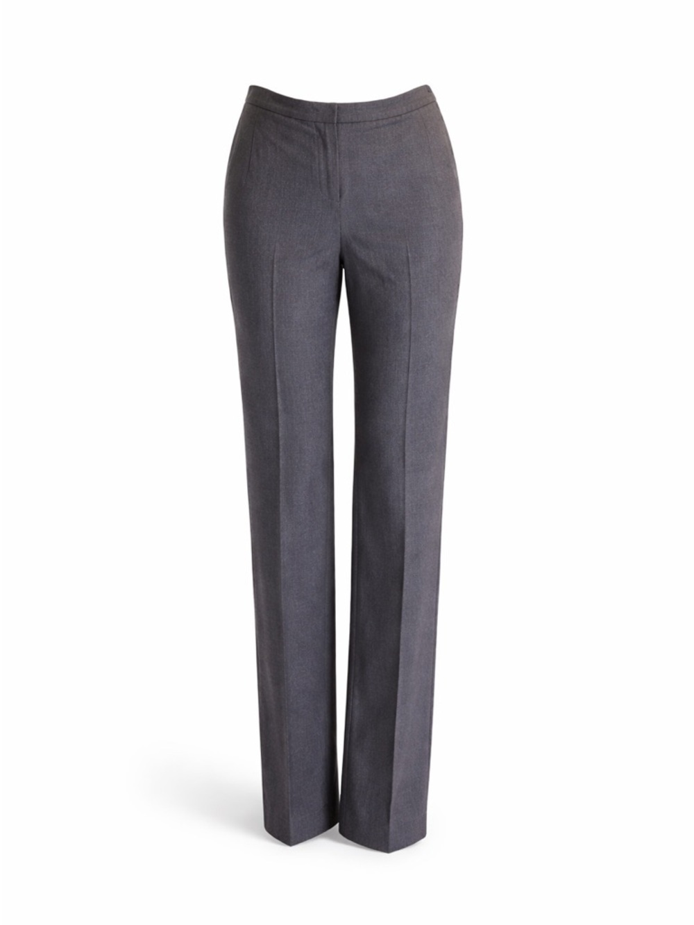 Classiques Entier Womens Gray Straight-Leg Wool Blend Trousers Size 12